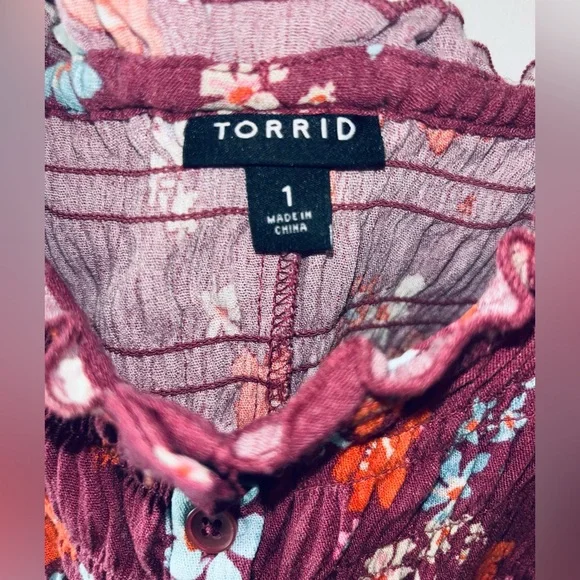 Torrid babydoll smoked gause cami tank top. Size 1 New w/o tags - Picture 2 of 3